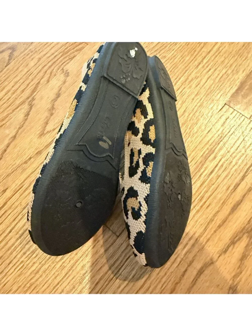 Link Girls Kids Leopard Washable Flat Shoes Brown Black Size 13